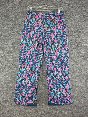 Columbia Outgrown Youth Snow Pants L Multicolor Floral Fleece Lined Ski
